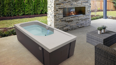 H2X Renegade cold tub on an outdoor patio