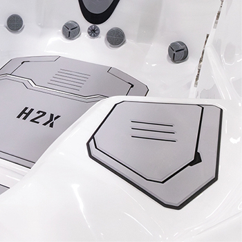 Nonslip comfort floor system on bottom of an H2X Swim Spa.
