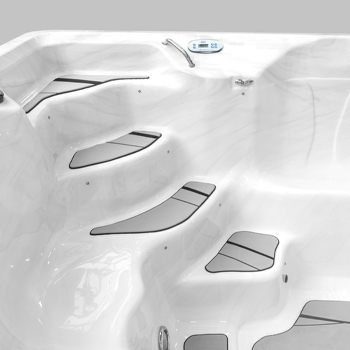 Nonslip comfort floor system on bottom of an H2X Swim Spa.