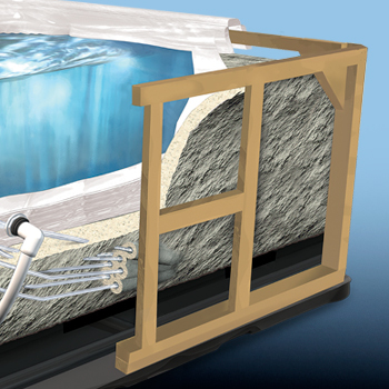 Cutaway illustration of a spa.