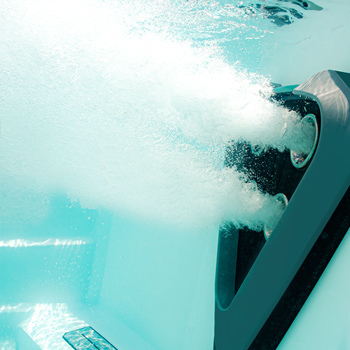 Water coming out of the VIP propulsion system.